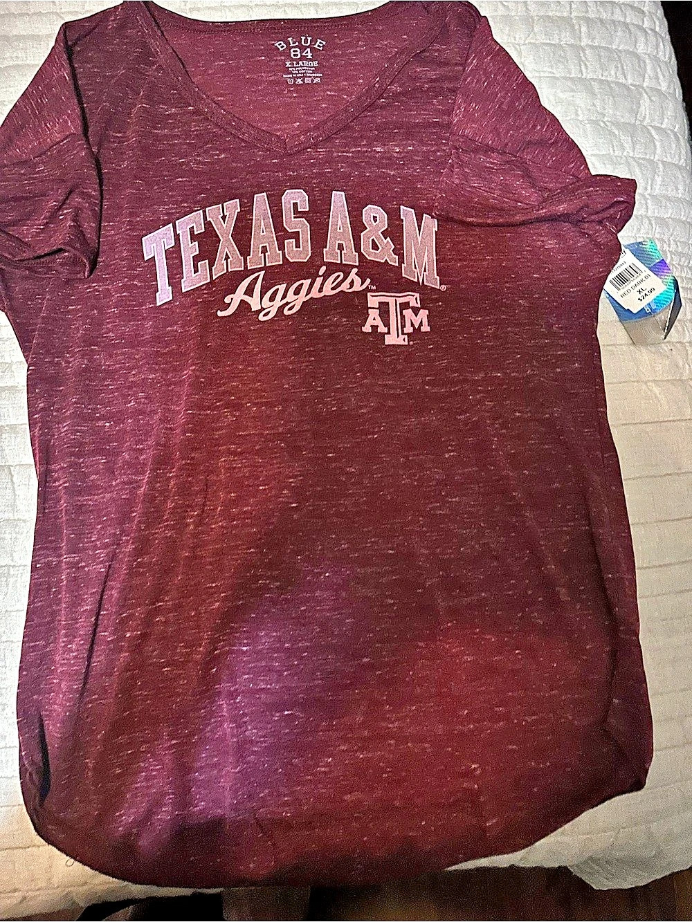 Blue 84 Texas A&M Aggies T-Shirt V-Neck Red XL NWT